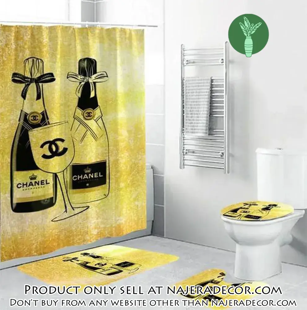 Chanel yellow fashion luxury brand premium bathroom set home decor njr1825819